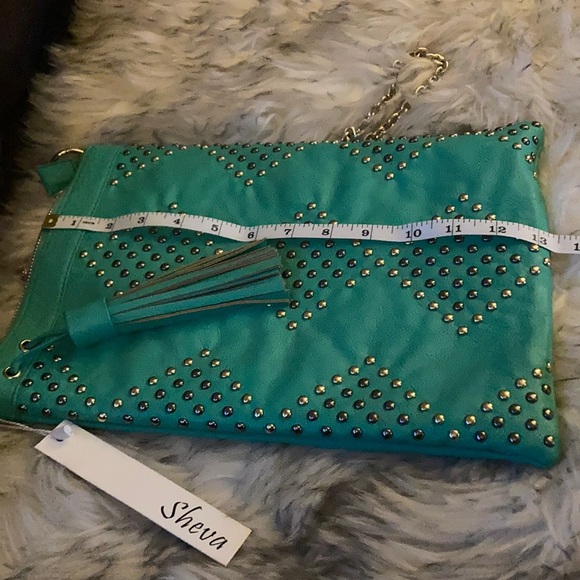 Turquoise Shoulder Plus Crossbody Bag W/Detail - Picture 4 of 5